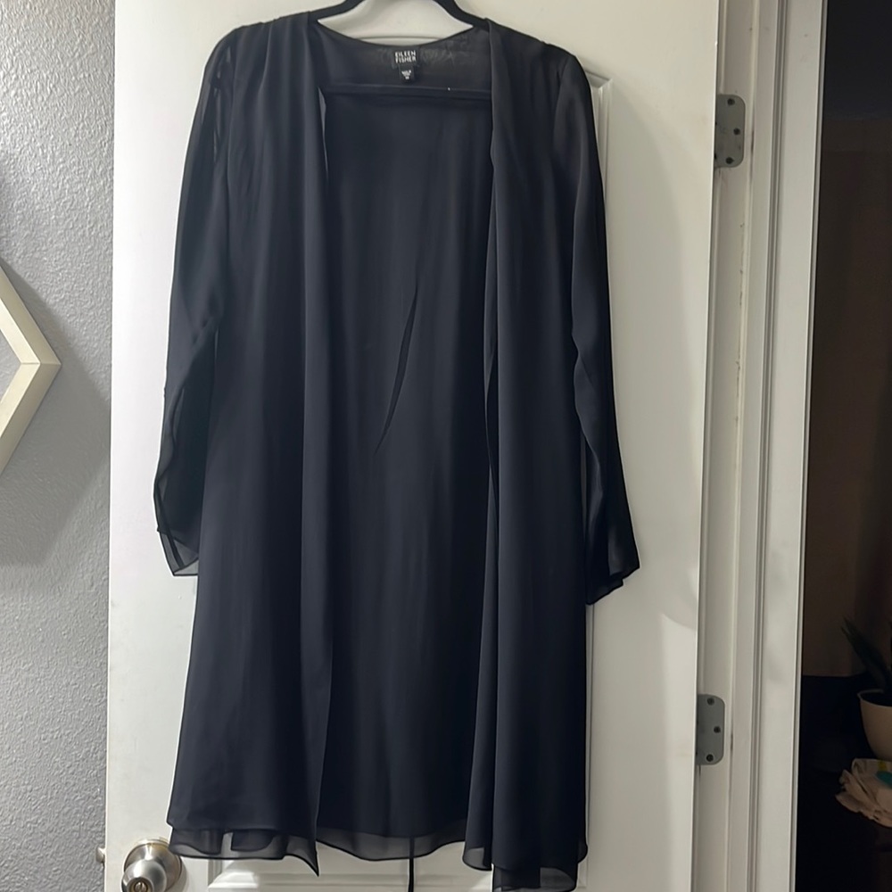 Like new Eileen Fisher Sheer Black Cardigan